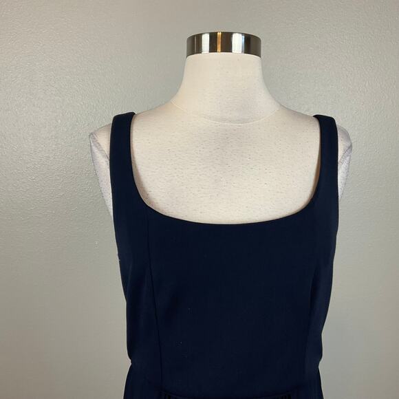 Adrianna Papell Crepe and Chiffon Long Evening Gown Blue Size 4 Sleeveless Dress - Picture 7 of 12